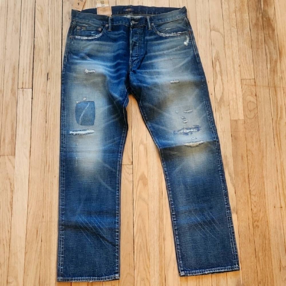 Polo Distressed Denim Blue Jeans